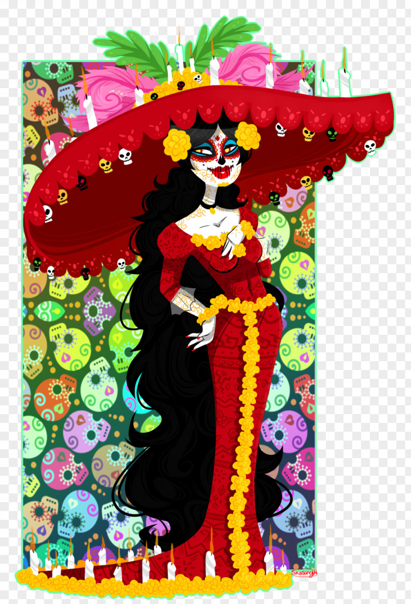 La Calavera Catrina Santa Muerte Character Drawing Art PNG