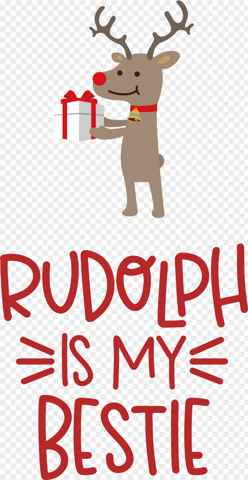 Rudolph Is My Bestie Deer PNG