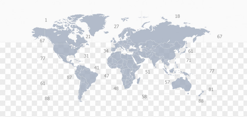 World Map Projection Miller Cylindrical PNG