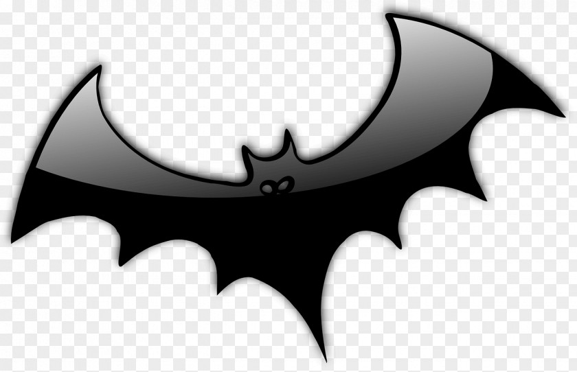 Bat Wings Halloween Black And White Clip Art PNG