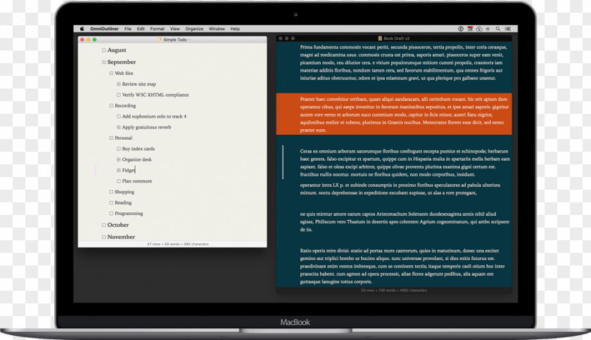 Essentials OmniOutliner The Omni Group MacOS PNG