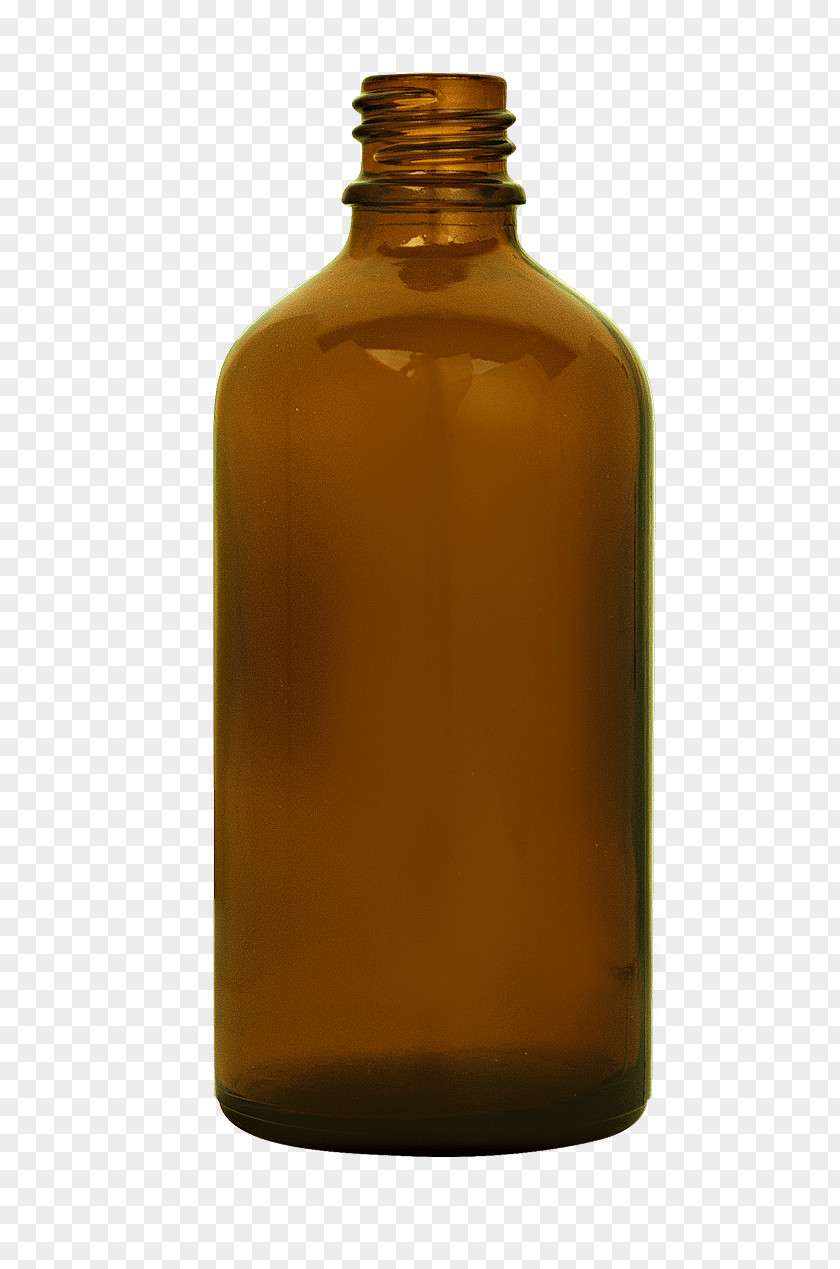 Glass Bottle Caramel Color Liquid PNG