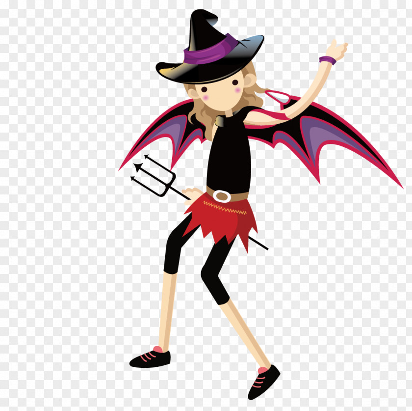 Take Fork Batgirl Devil Illustration PNG