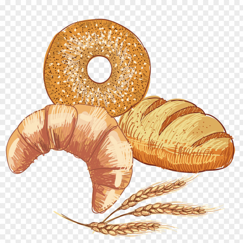 Bread Menu Simit Doughnut Croissant Baguette Bagel PNG