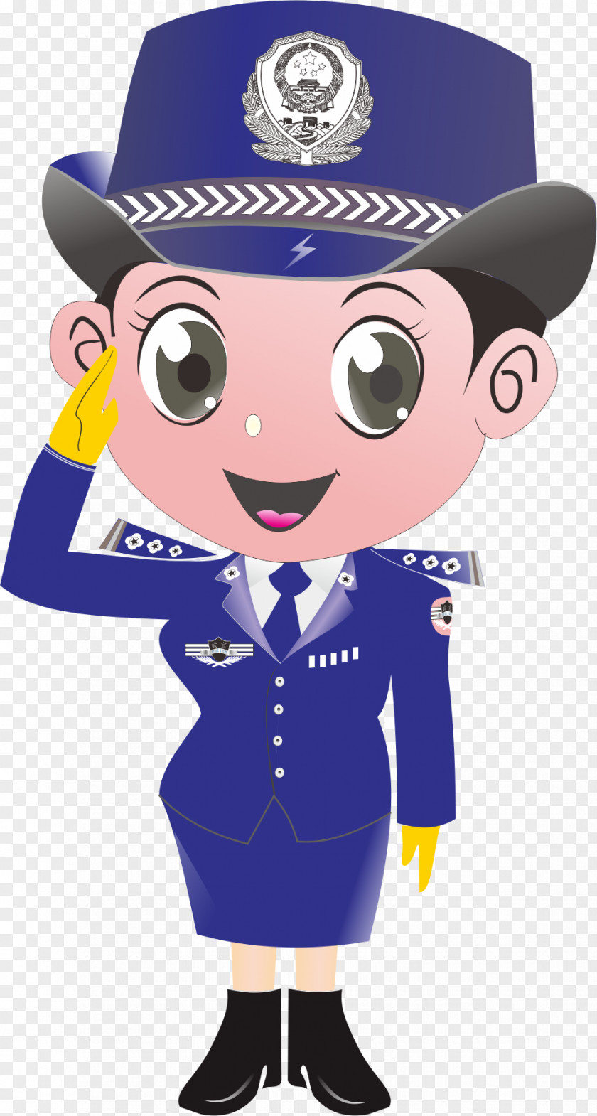Female Police Elements Officer Cartoon PNG