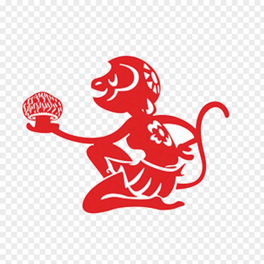 Monkey Decorative Pattern Chinese New Year Years Day Greeting Card PNG