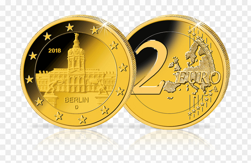 Coin 2 Euro Brandenburg Gate Gold Coins PNG