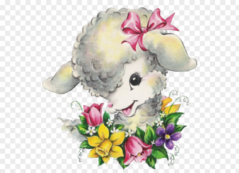 Easter Floral Design Holiday Greeting & Note Cards Sheep PNG