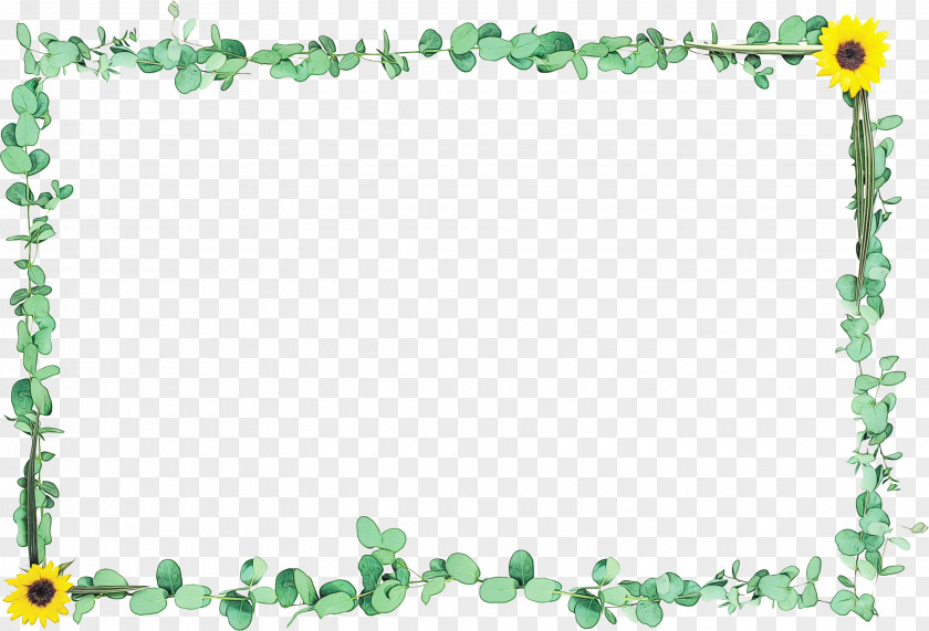 Picture Frame Green Gold Background PNG