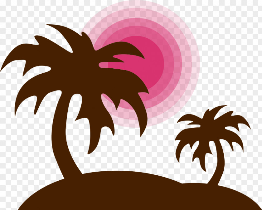 Brown Coconut Tree Paper Sticker Label Decal Printing PNG