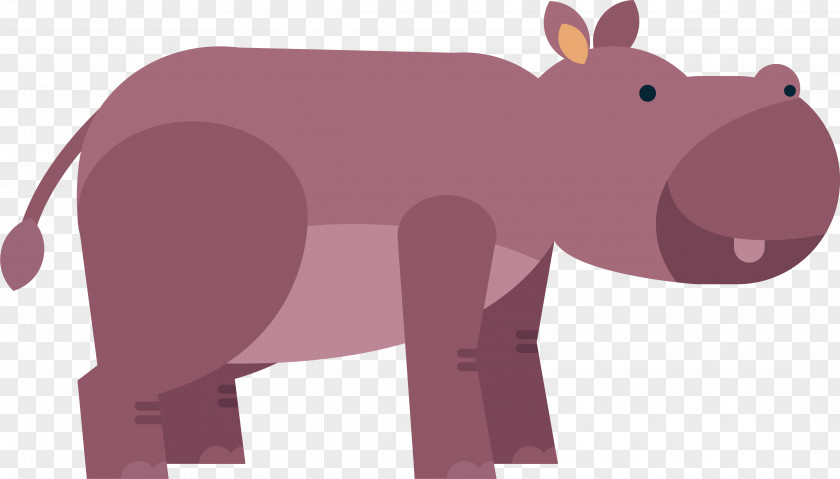 Cartoon Hippo Design Dog Hippopotamus Pig Illustration PNG