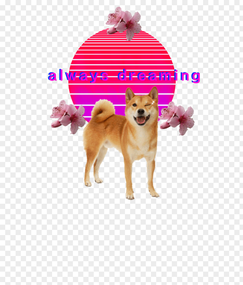 Shiba Inu Dog Breed Companion Vaporwave Doge PNG