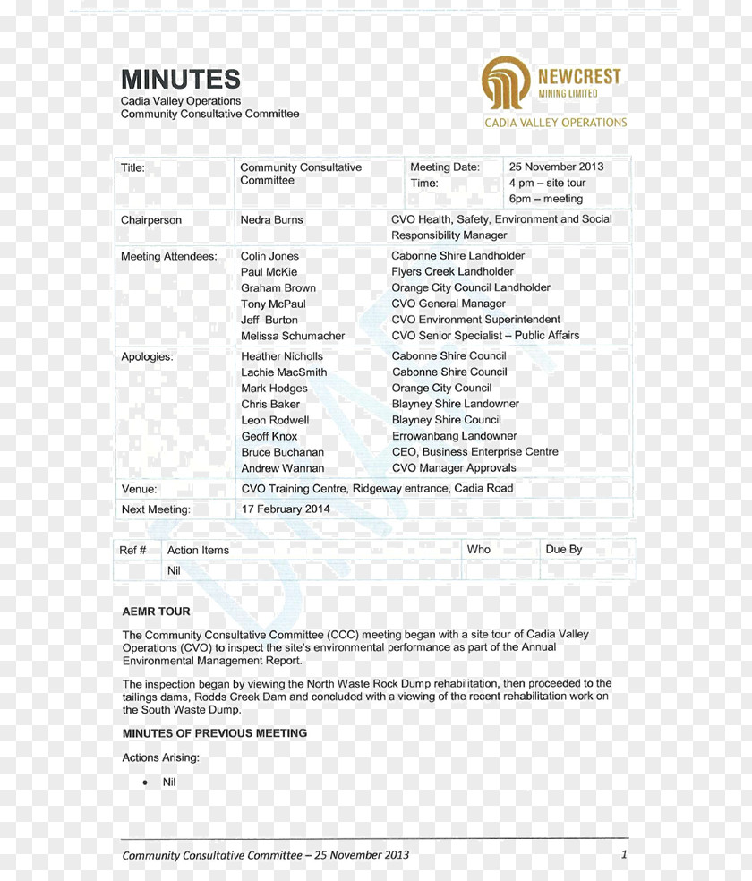 Line Document Newcrest Mining PNG