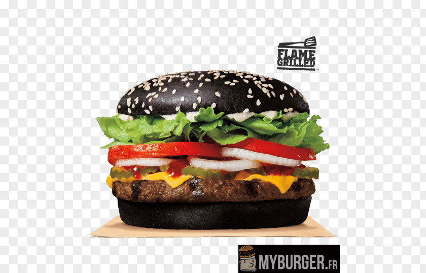 Burger King Whopper Hamburger Black Bun Fast Food PNG