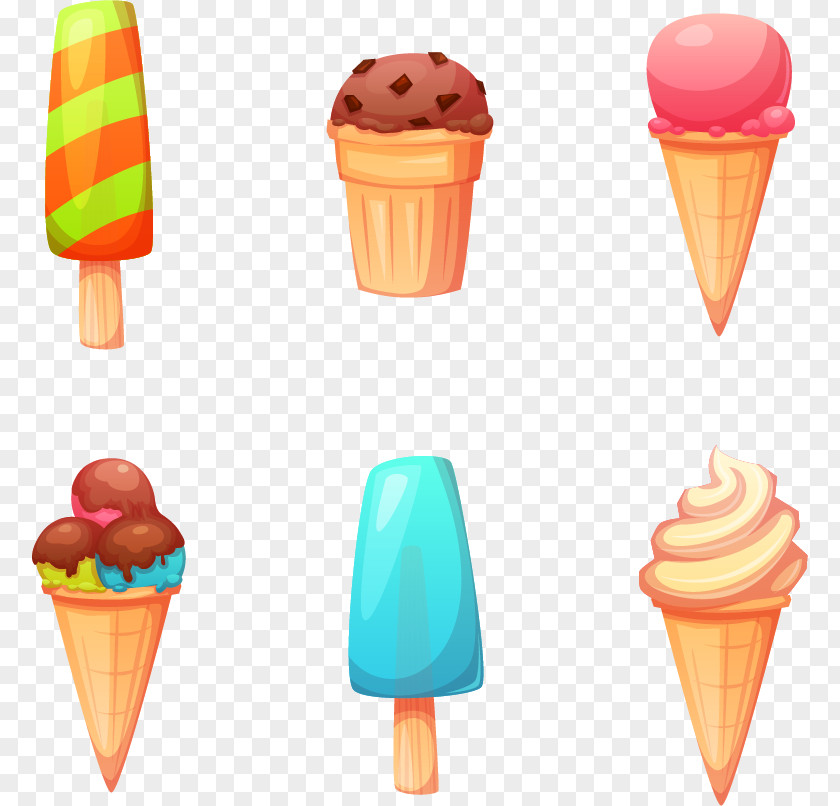 Cute Ice Cream Vector Elements Pop Biscuit Roll Cartoon PNG