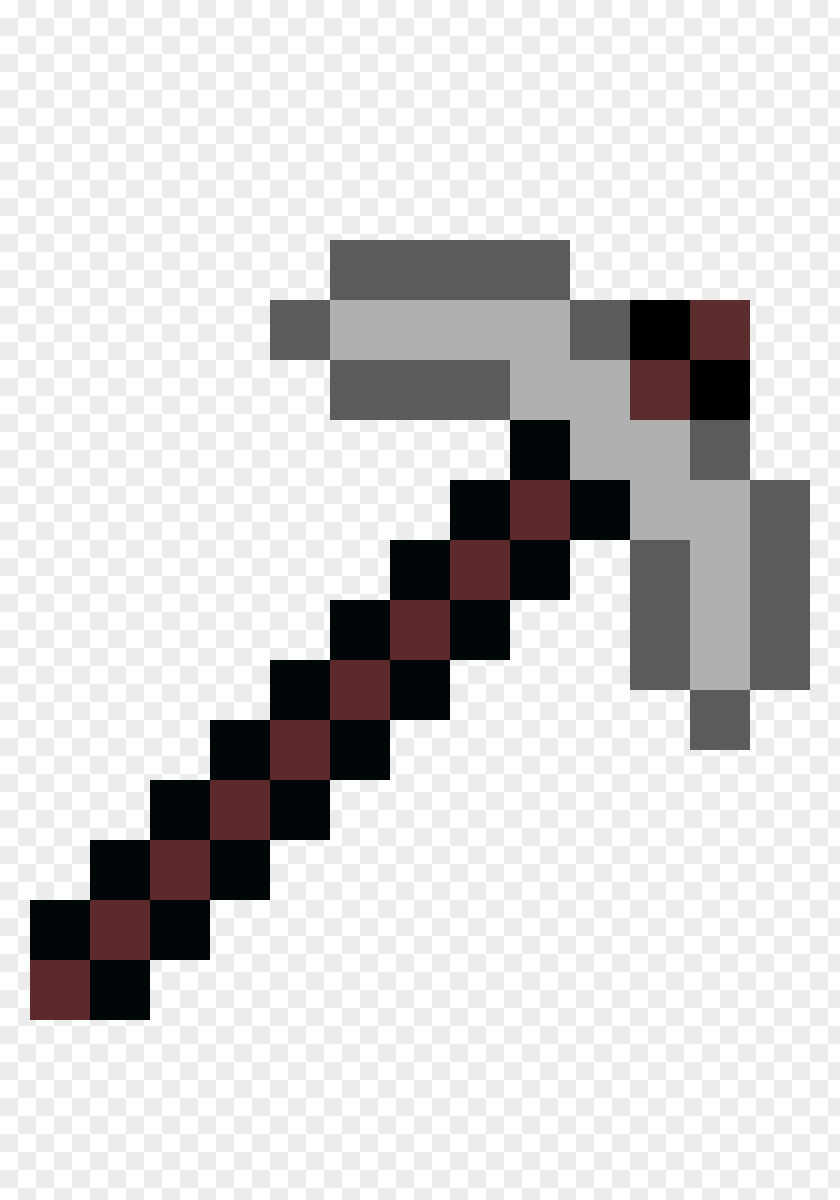 Pixel Art Minecraft Pickaxe PNG