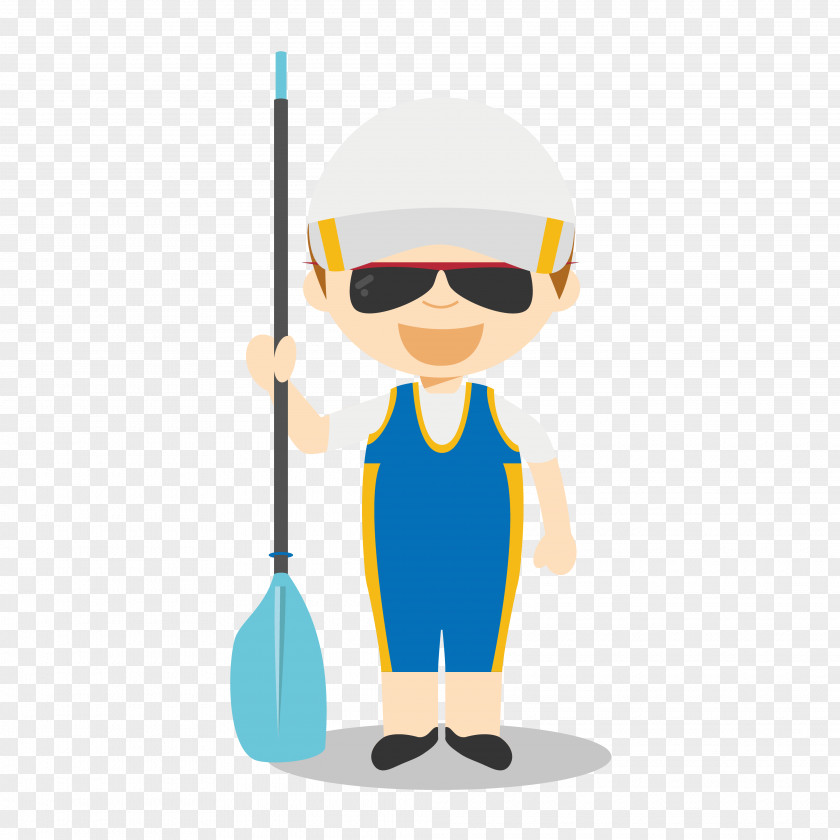 Cartoon Rowing Character Photography Illustration PNG