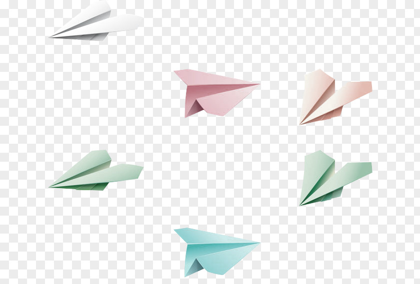 Colorful Simple Paper Airplane Floating Material Plane Clip Art PNG
