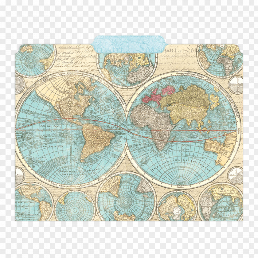 Fresh Style Decorative Map File Folders World Atlas PNG