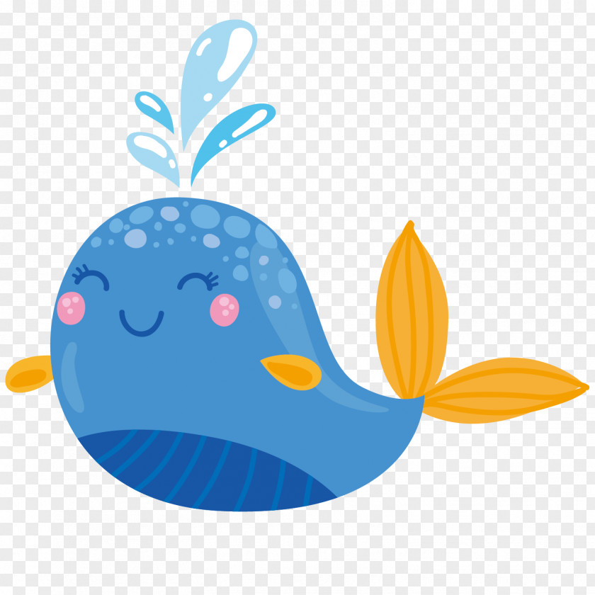 Cartoon Cute Little Whale Vector Icon PNG