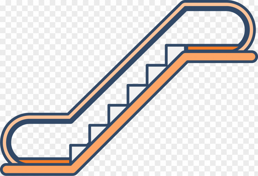 Orange Escalator Stairs Elevator PNG