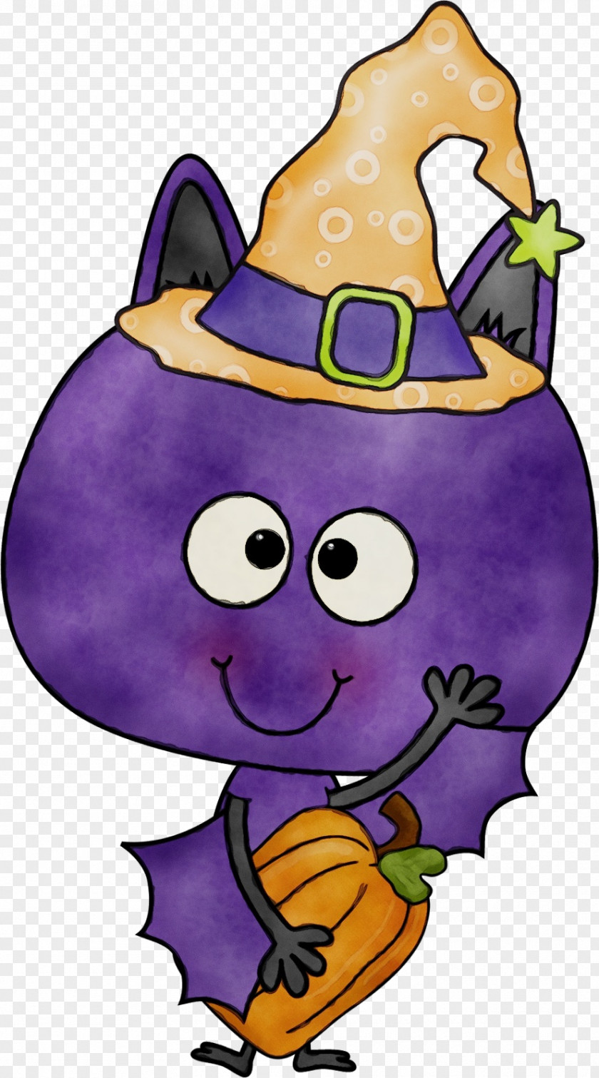 Witch Hat Purple Watercolor Season PNG