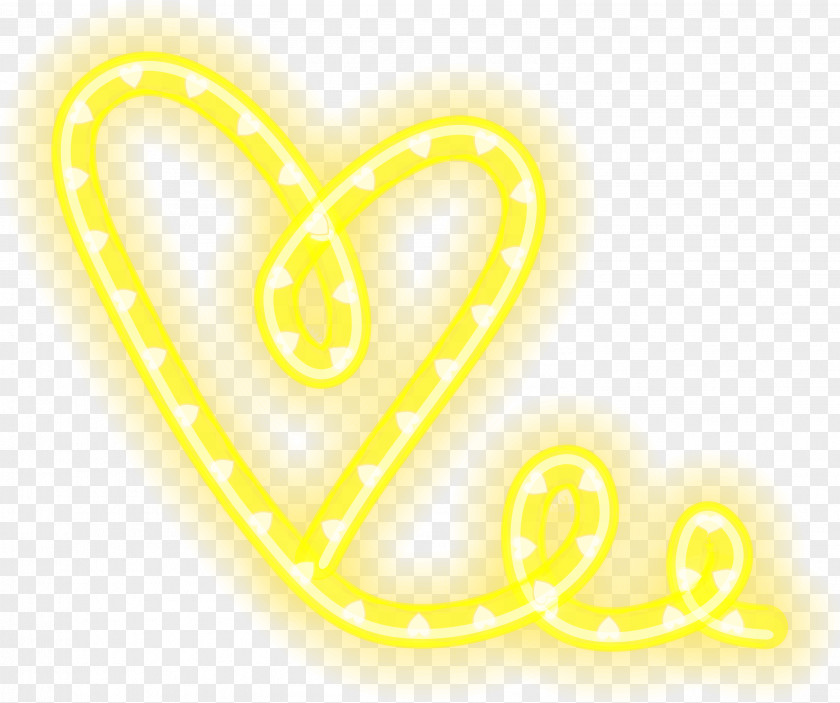 Hand Painted Yellow Love Halo Light PNG