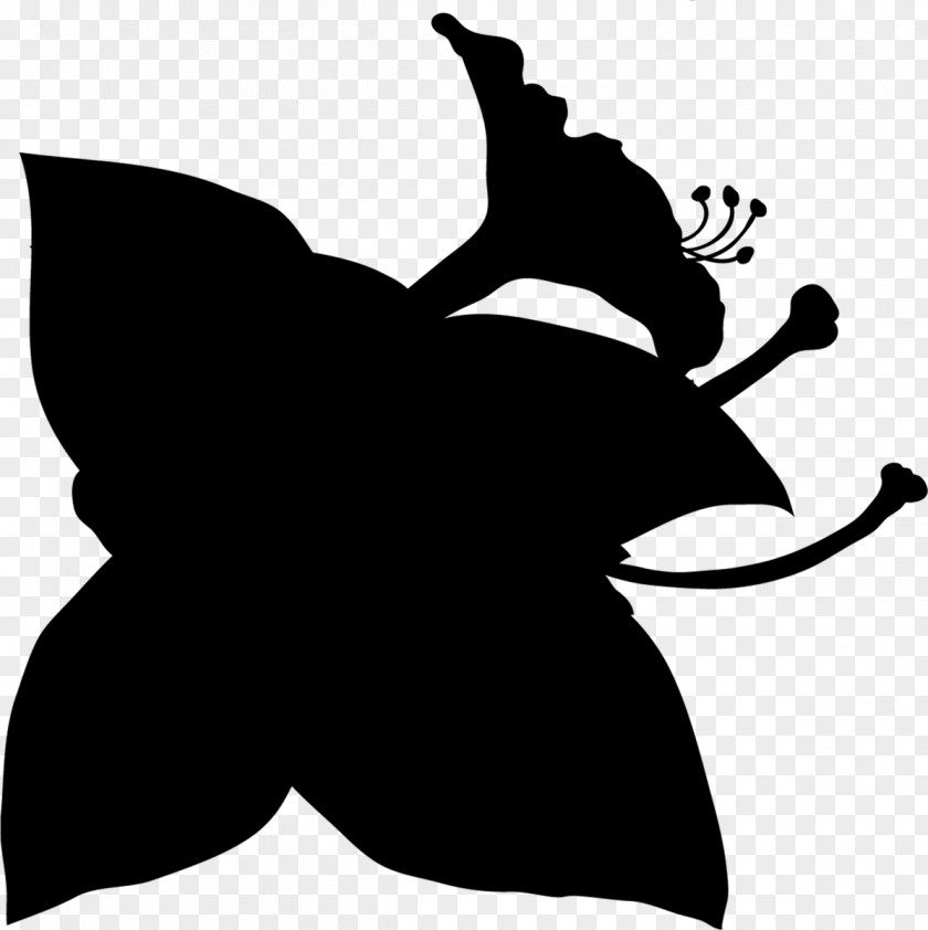 M Leaf Clip Art Character Flower Black & White PNG