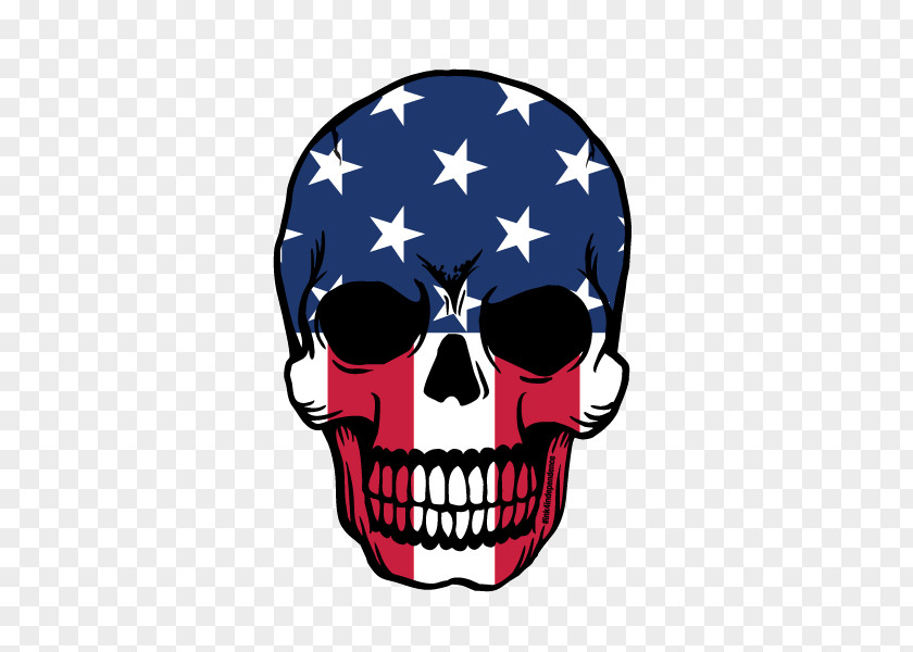 Salty Banner Skull Decal Image Patriotism Bone PNG