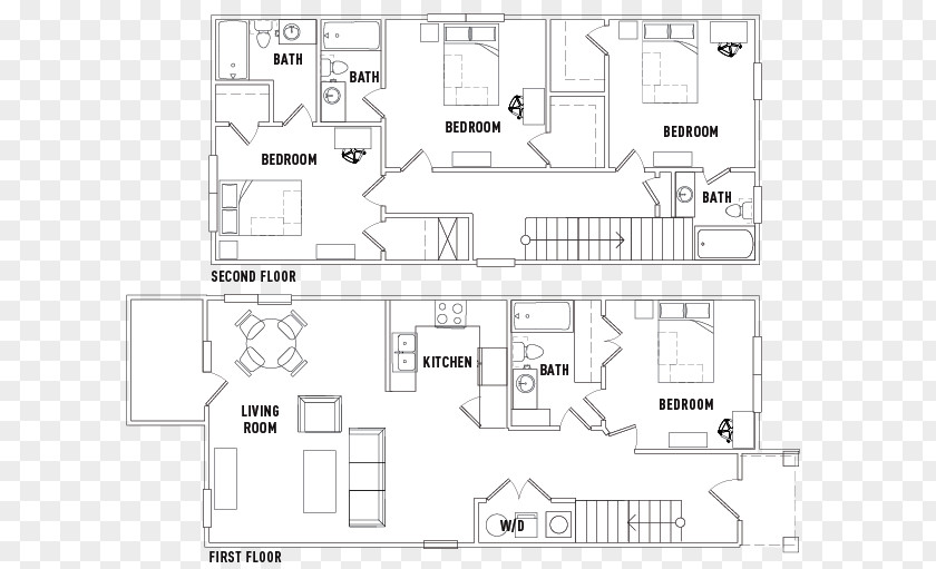 Bed Plan Floor The Retreat Architecture House Technical Drawing PNG