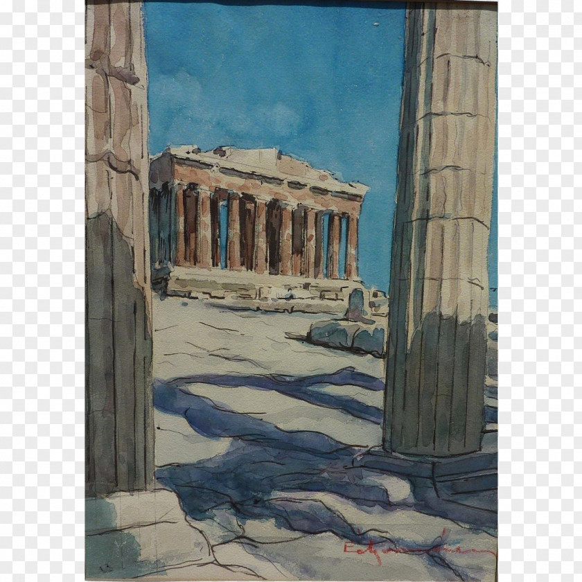 Painting Watercolor Parthenon Drawing PNG