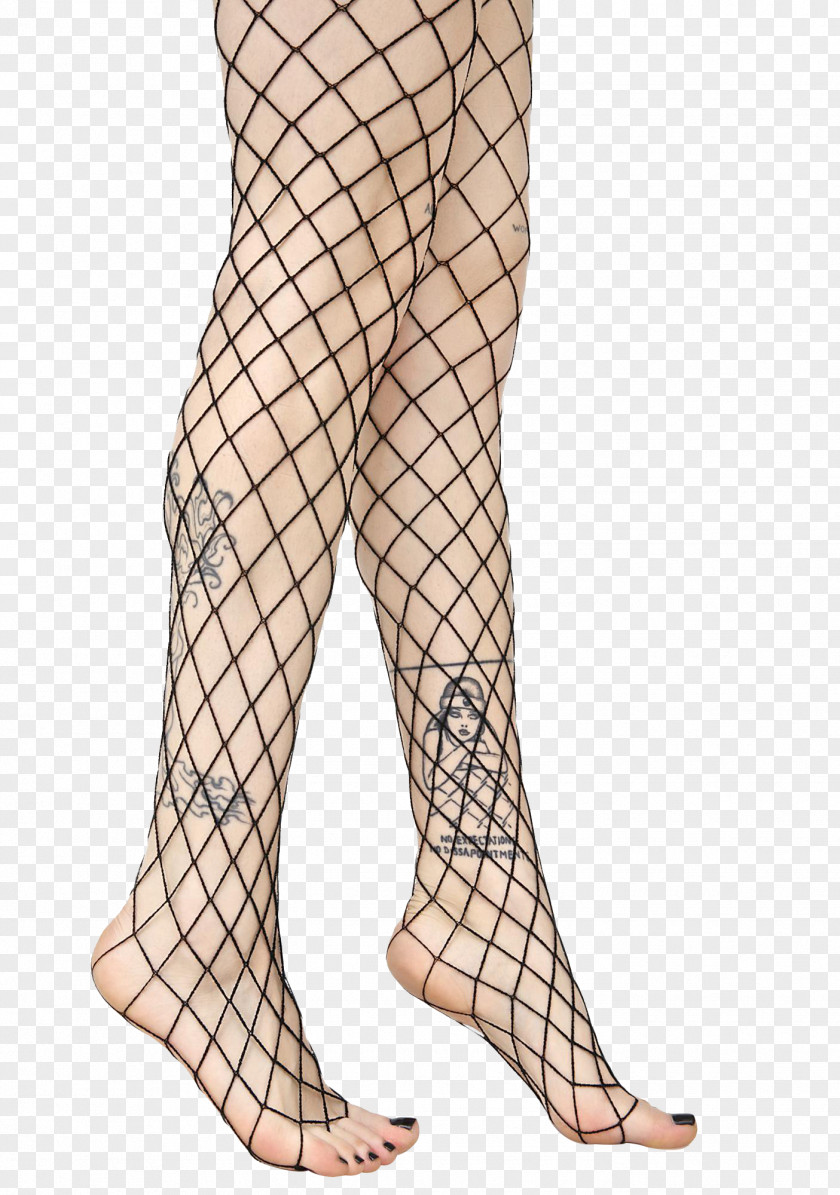Tattoo Black Fishing Net Socks Legs Close-up Fishnet Stocking Dolls Kill Tights Fashion Accessory PNG