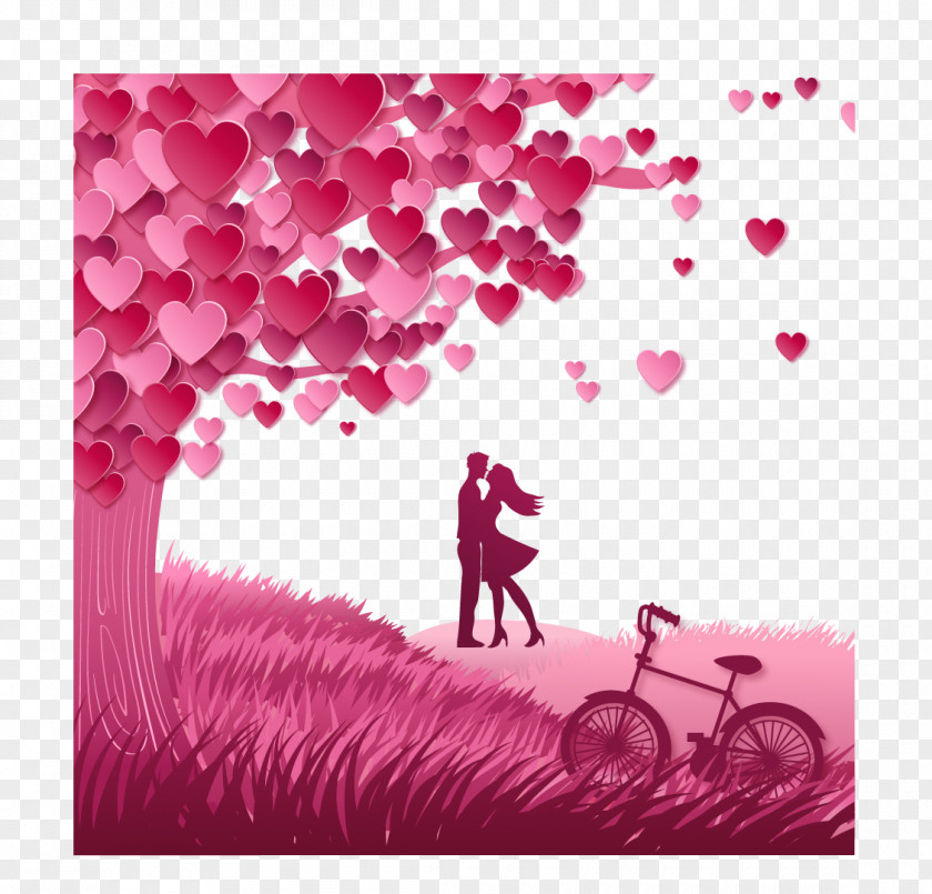 Vector Bike Lovers Love Valentines Day Romance Morning PNG