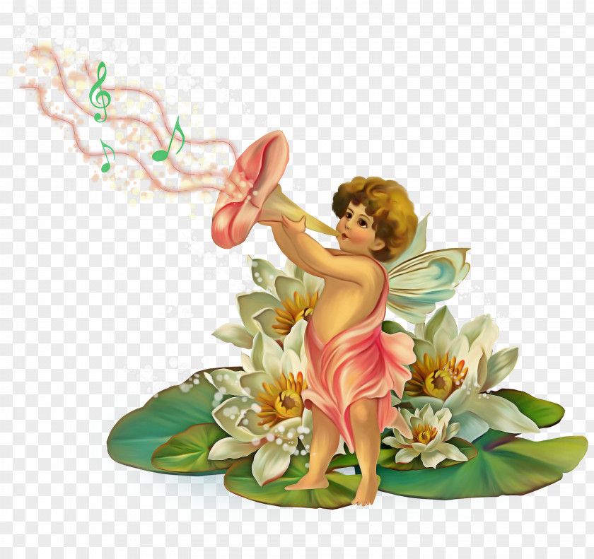 Angel Figurine Plant Flower PNG