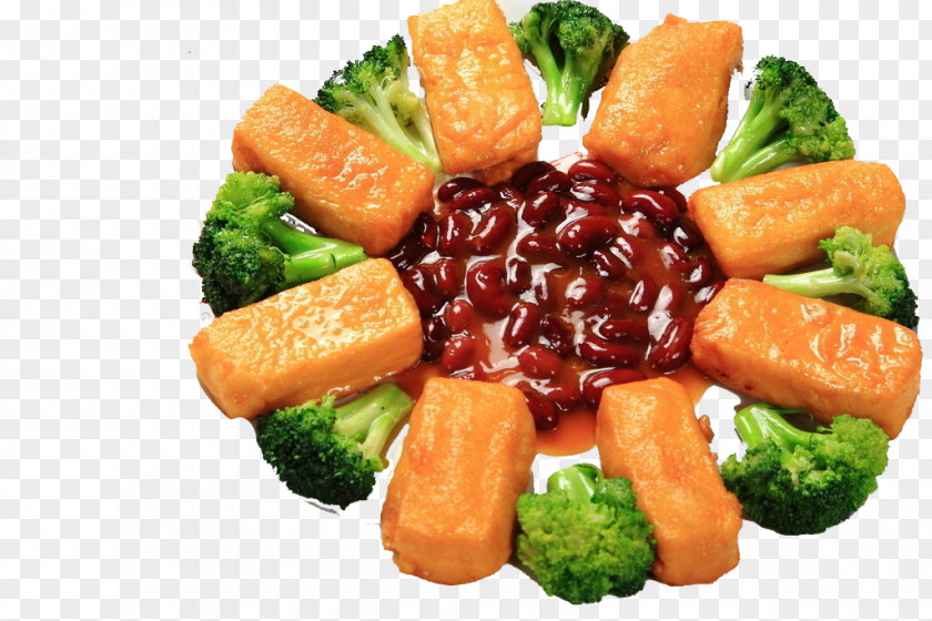 Broccoli Braised Tofu Chinese Cuisine Vegetarian Red Pork Belly Food Braising PNG