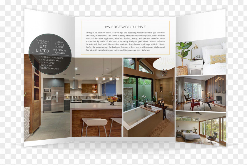 Tri-fold Brochure Interior Design Services Designer Real Estate PNG