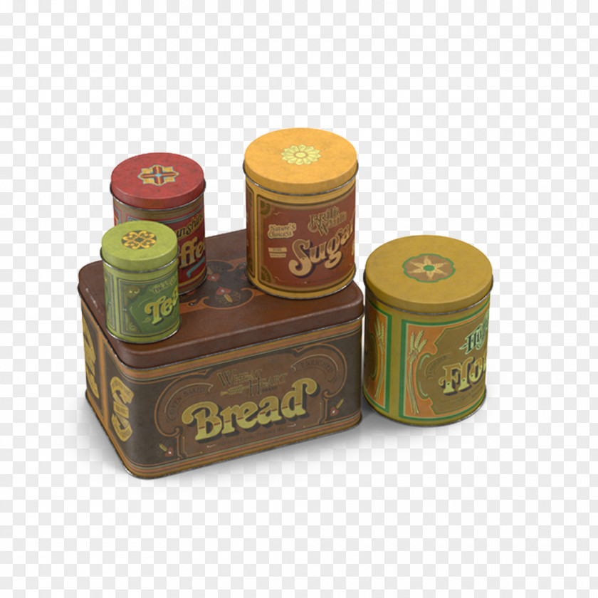 Vintage Kitchen Metal Cans Tin Can Aluminum PNG