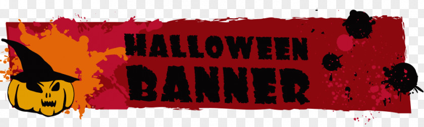 Dark Red Halloween Banners Vector Material Banner Icon PNG