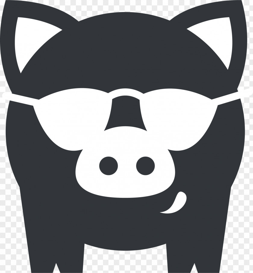 Wearing The Glasses Of Pig Like Domestic Sticker Decal Silhouette PNG