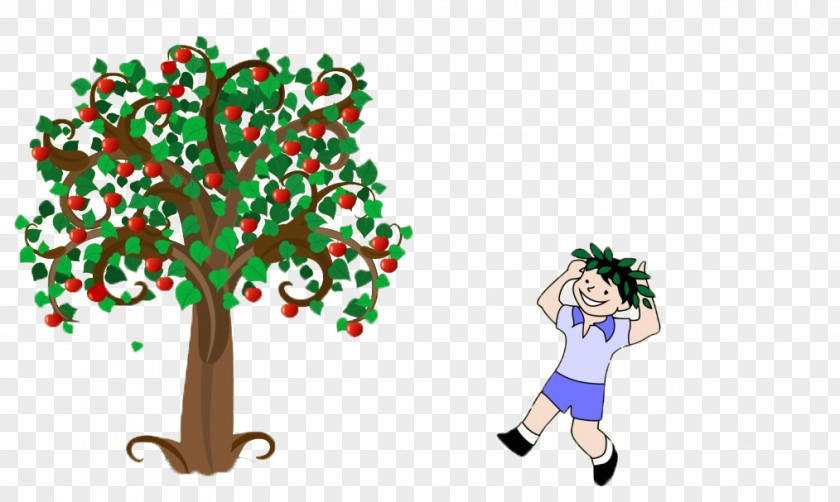 Little Boy Standing Under The Apple Tree Decoration Calendar Royalty-free Clip Art PNG