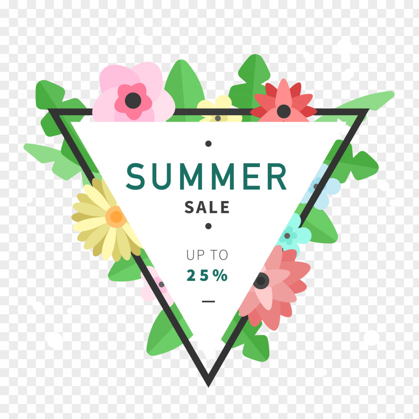 Personality Summer Flower Decoration Triangle Background Designer Euclidean Vector PNG