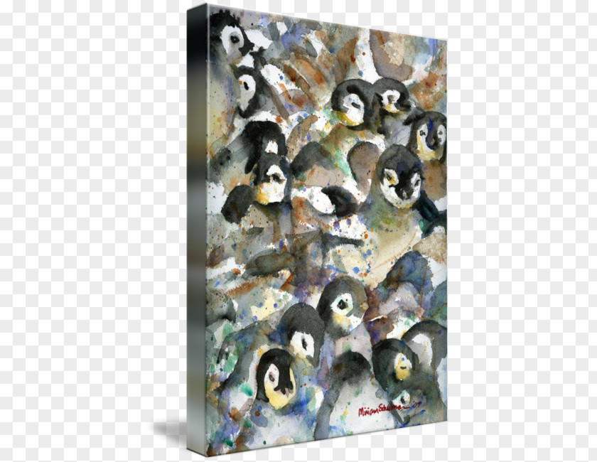 Watercolor Nursery Penguin Painting Oil Art PNG