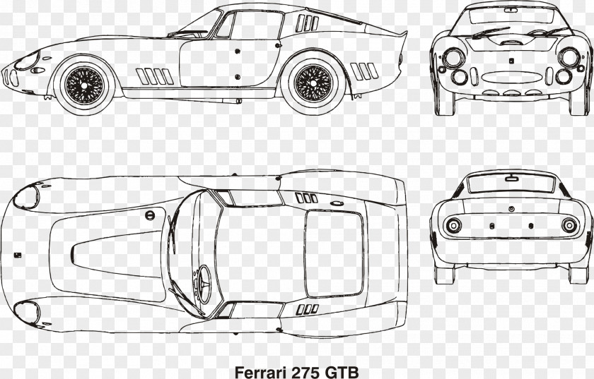 Ferrari Car Door 275 Sketch PNG
