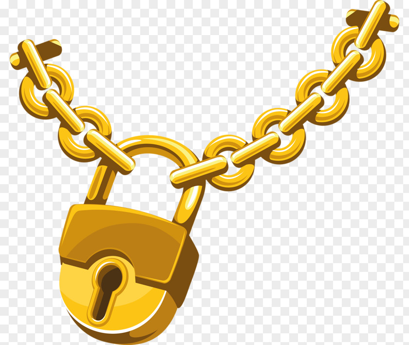 Gold Chains Chain Lock Clip Art PNG