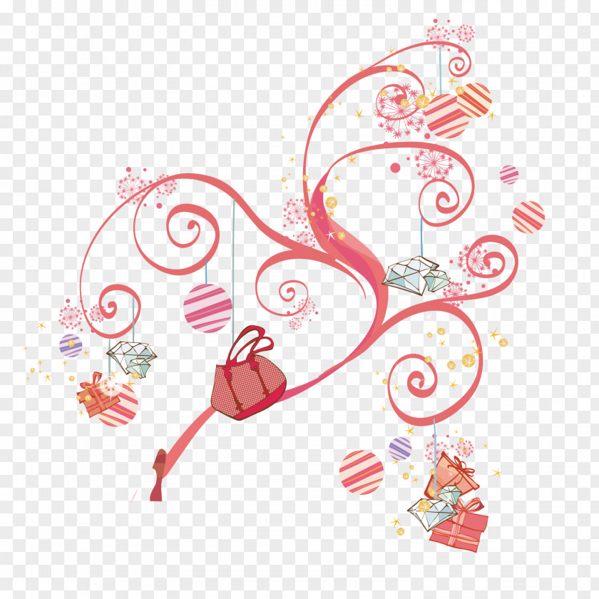 Exquisite Gift On The Ribbon Cartoon Illustration PNG