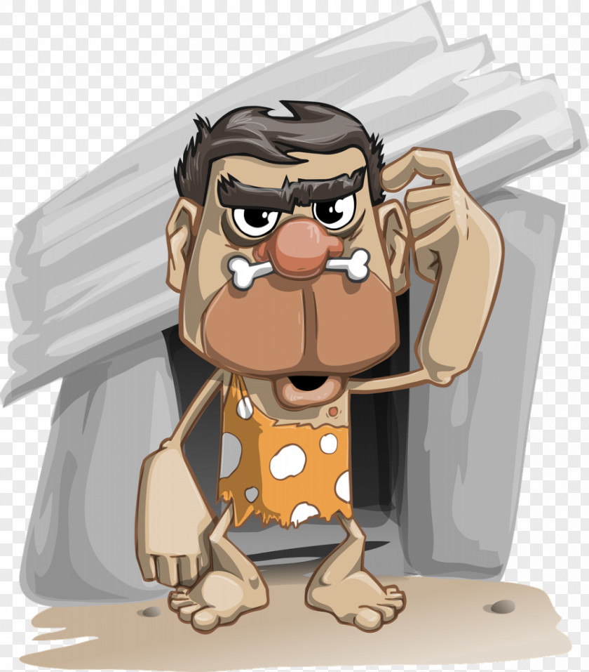 Fat Man Caveman Cartoon Animation Clip Art PNG