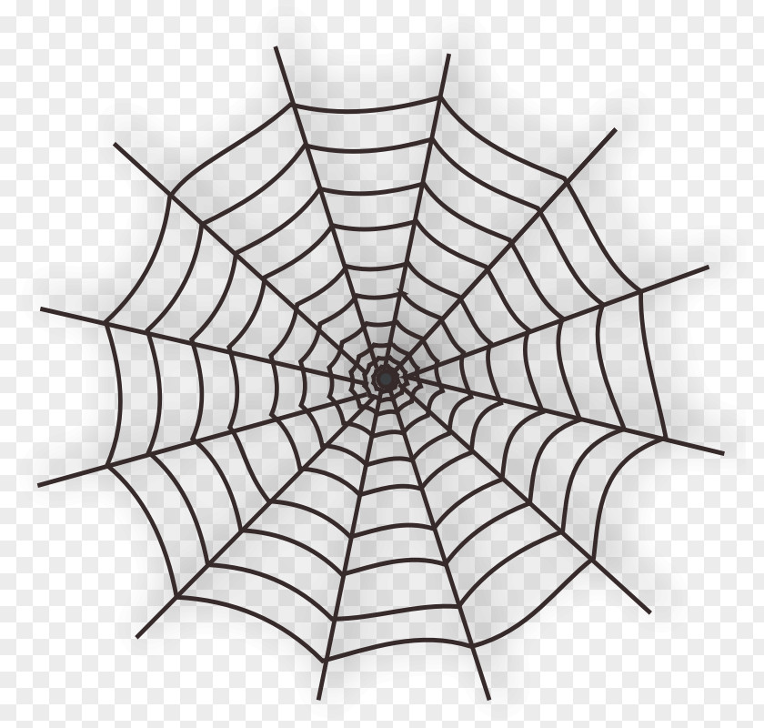 Halloween Line Art Spider Web Clip PNG