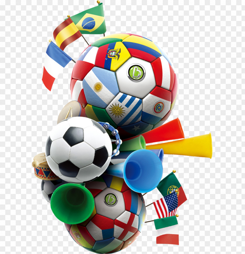 Colorful Football 2014 FIFA World Cup Player Flag PNG