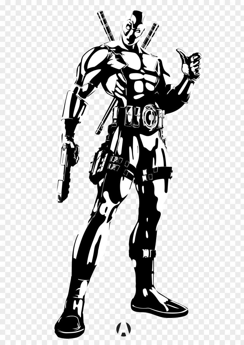 Deadpool Drawing Monochrome Costume PNG