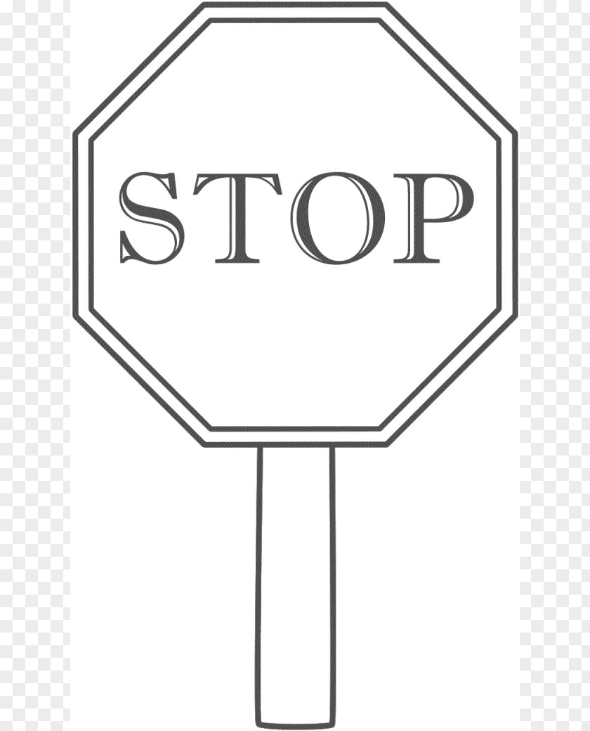 Cartoon Bus Stop Sign Black And White Clip Art PNG